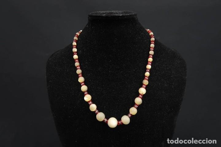 Joyeria: Antiguo collar de Nacar Tallado - Foto 4