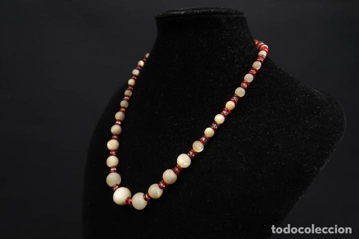 Joyeria: Antiguo collar de Nacar Tallado - Foto 7