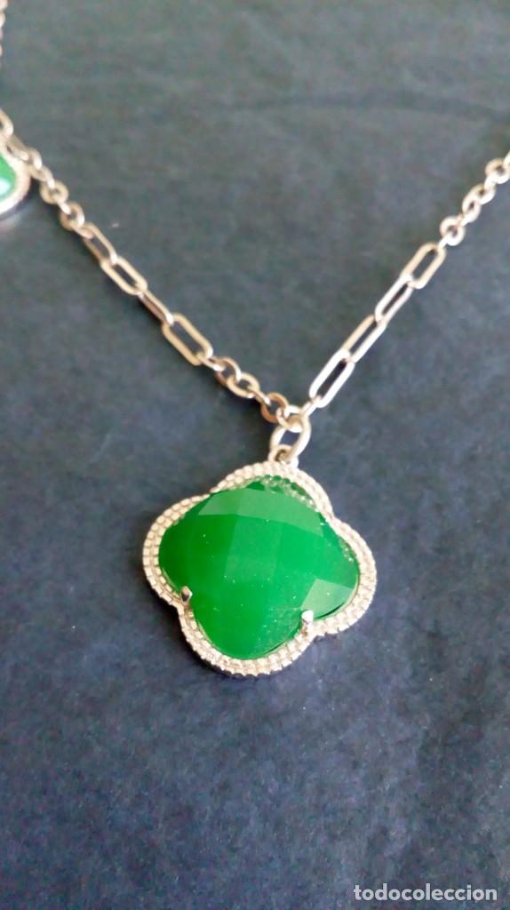 Joyeria: CONJUNTO DE COLLAR Y PENDIENTES EN PLATA Y PIEDRAS - Foto 3