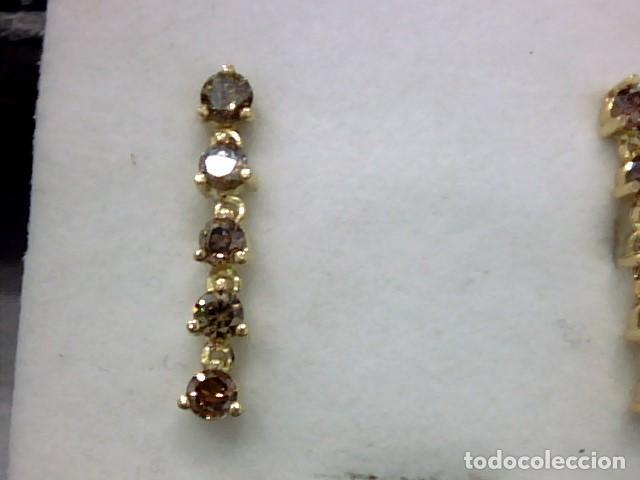 Joyeria: pendientes oro 18 kl,diamantes Brown - Foto 5