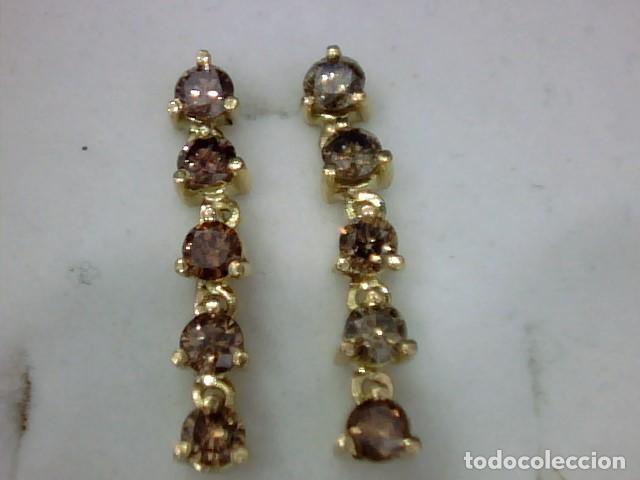 Joyeria: pendientes oro 18 kl,diamantes Brown - Foto 6