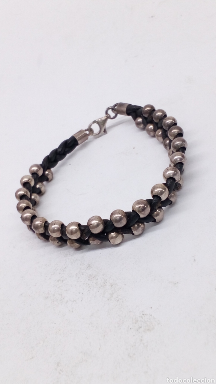 Joyeria: Pulsera de plata y cuero - Foto 1