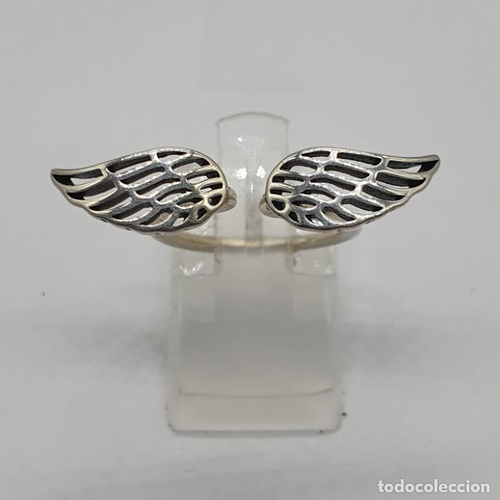 Joyeria: Bellas sortija con forma de alas en plata de ley contrastada . - Foto 4