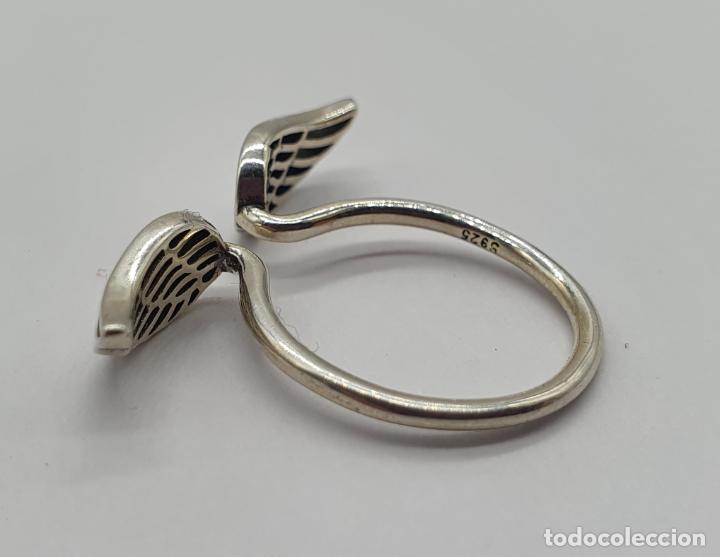 Joyeria: Bellas sortija con forma de alas en plata de ley contrastada . - Foto 5