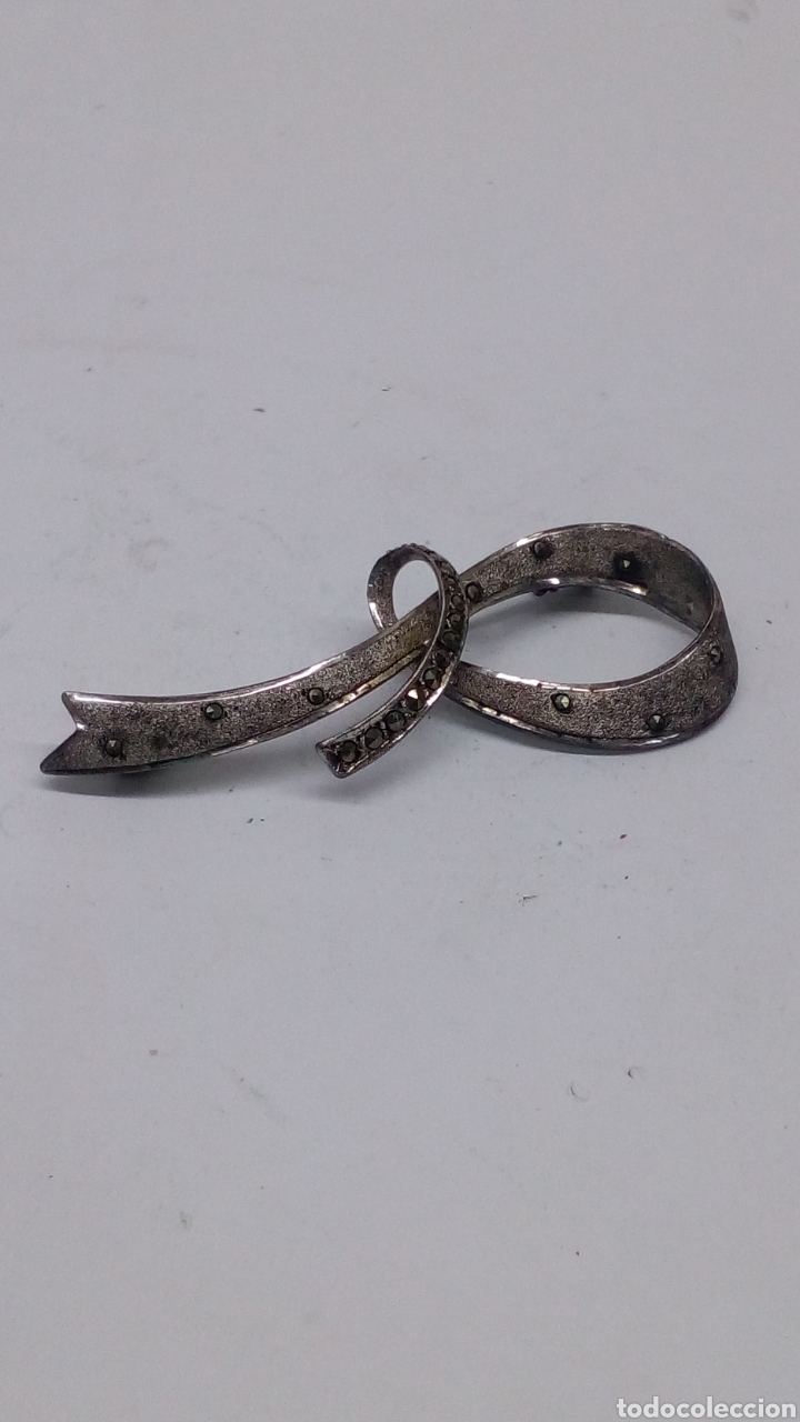 Joyeria: Broche de plata y marquesita /b138 - Foto 1