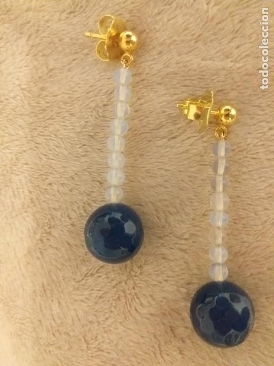 Joyeria: Pendientes de aguamarina y &aacute;gata natural - Foto 1