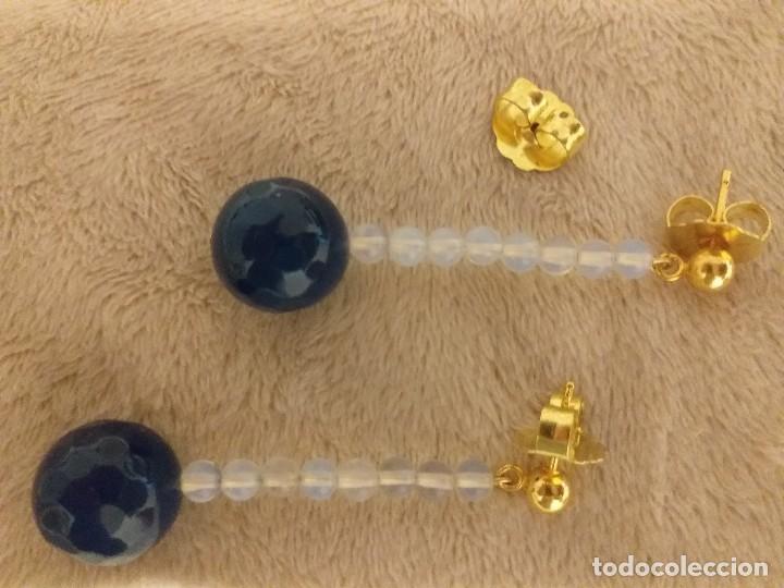 Joyeria: Pendientes de aguamarina y &aacute;gata natural - Foto 2