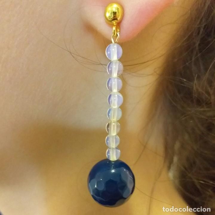 Joyeria: Pendientes de aguamarina y &aacute;gata natural - Foto 3