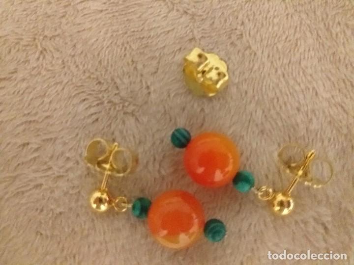 Joyeria: Pendientes de cornalina natural naranja. - Foto 3