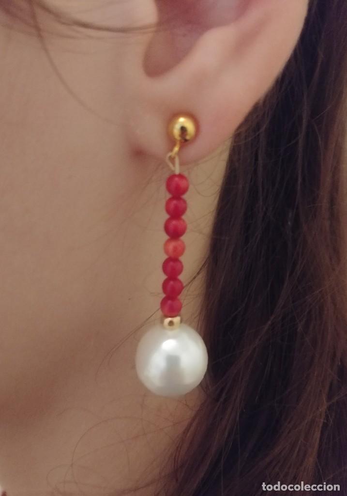 Joyeria: Pendientes de coral y perla. - Foto 4