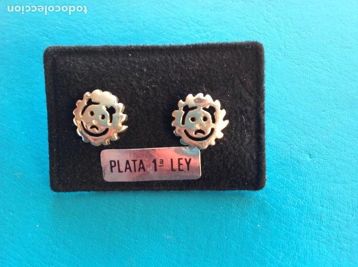 Joyeria: Pendientes de plata de ley. Sol. Cierre presi&oacute;n - Foto 1