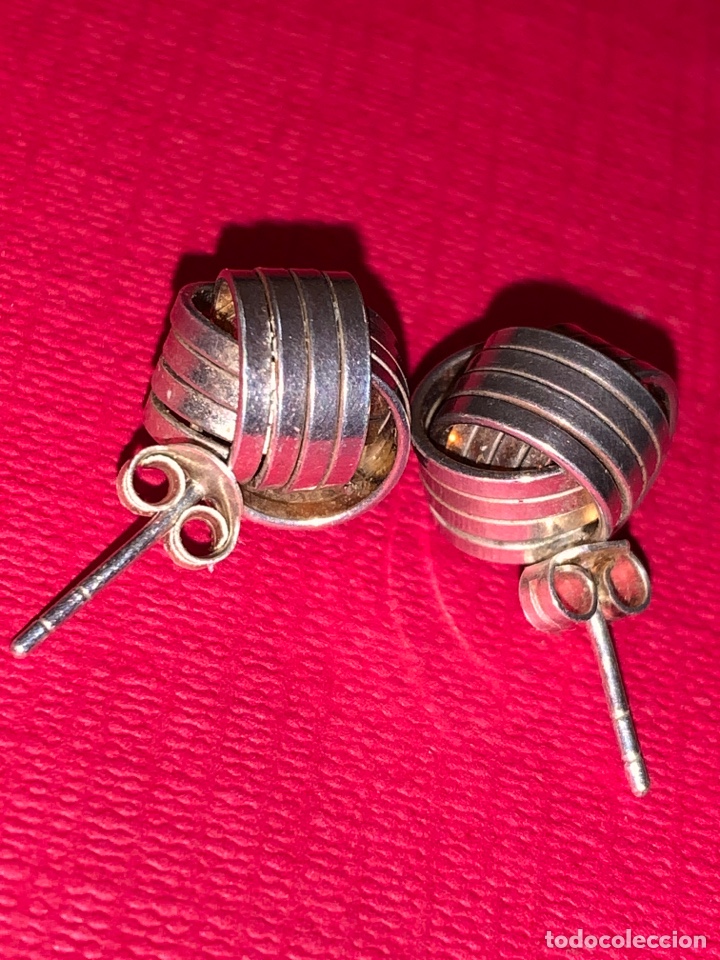 Joyeria: Preciosa pareja de pendientes en plata contrastada - Foto 3
