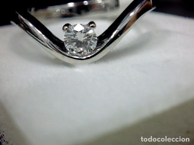 Joyeria: anillo oro blanco 18 kl y diamante - Foto 6