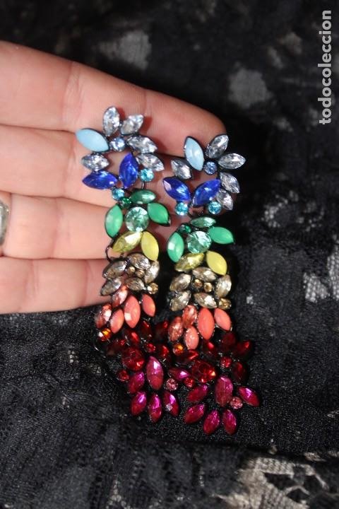 llamativos y largos pendientes de cristal austr - Buy Antique earrings at todocoleccion -