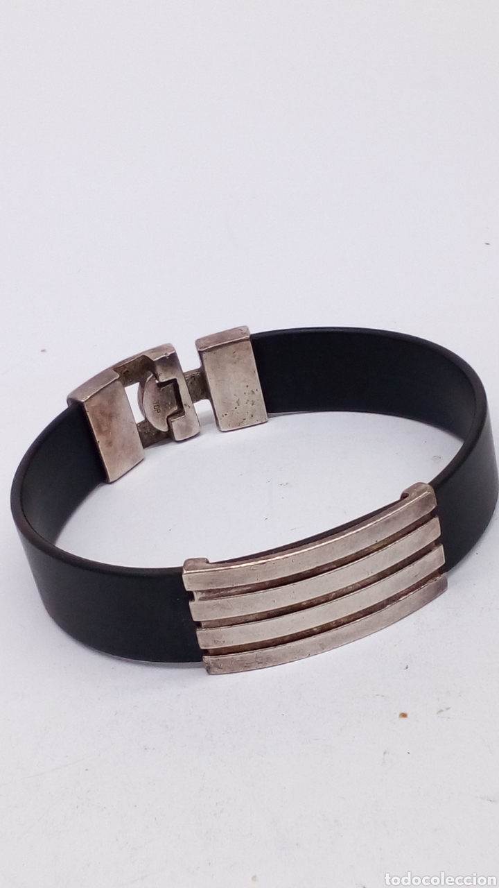 Joyeria: Pulsera de plata y caucho de calidad - Foto 1