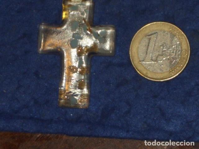 Joyeria: ANTIGUA CRUZ DE CRISTAL DE MURANO. - Foto 2