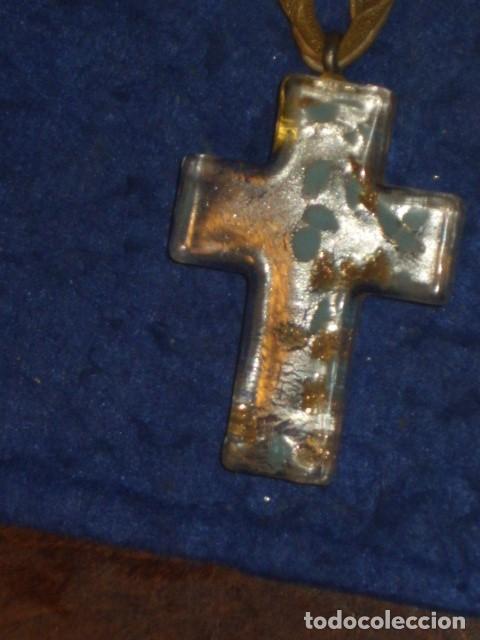 Joyeria: ANTIGUA CRUZ DE CRISTAL DE MURANO. - Foto 4