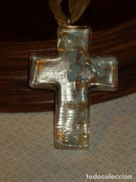 Joyeria: ANTIGUA CRUZ DE CRISTAL DE MURANO. - Foto 5