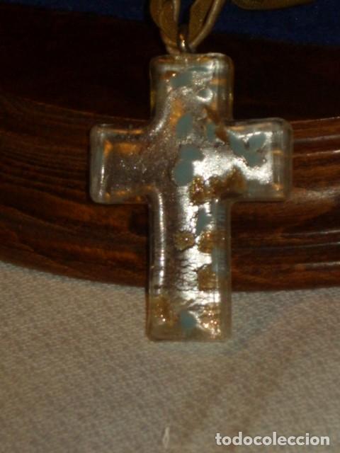 Joyeria: ANTIGUA CRUZ DE CRISTAL DE MURANO. - Foto 7