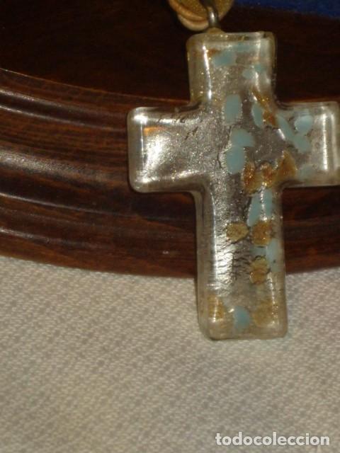 Joyeria: ANTIGUA CRUZ DE CRISTAL DE MURANO. - Foto 8