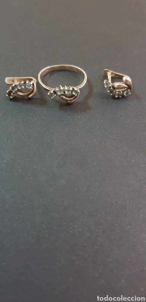 Joyeria: #422 CONJUNTO DE PENDIENTE Y ANILLO EN PLATA 925 - Foto 1