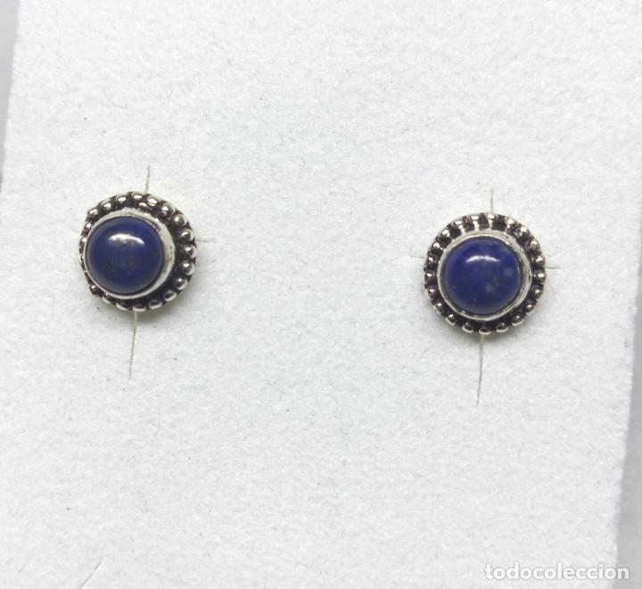 Joyeria: PENDIENTES DE PLATA DE LEY CON PIEDRA NATURAL - MEDIDA 8 mm.