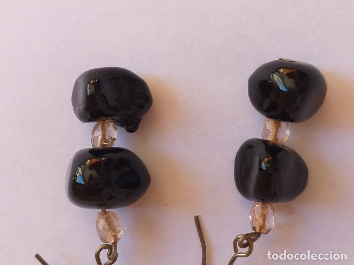 Joyeria: Pendientes. Plateados y negros. 4 cm. - Foto 6