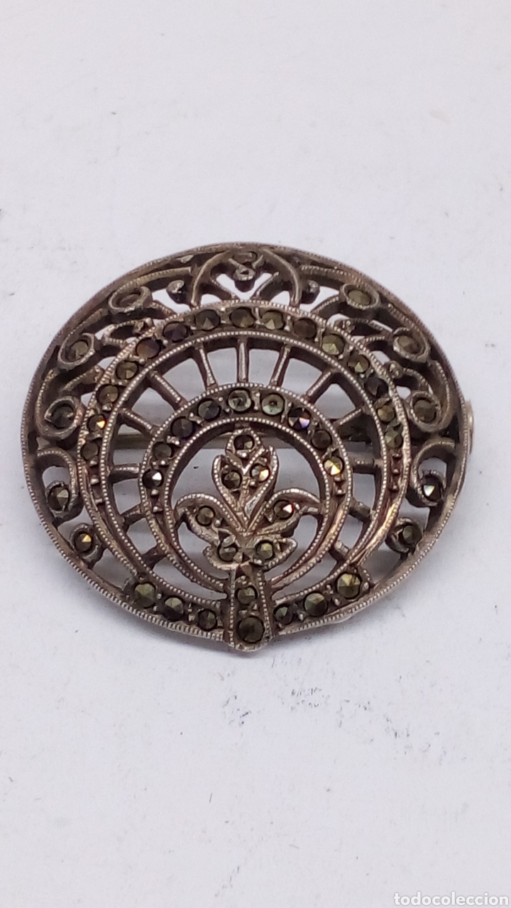 Joyeria: Broche de plata y marquesita /B150 - Foto 1