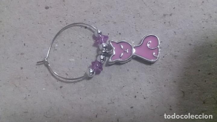 Joyeria: 4 pendientes de gatos metal. M32 - Foto 4