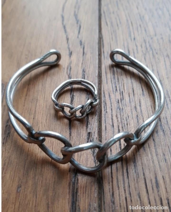Joyeria: pulsera y anillo de plata a juego. - Foto 2