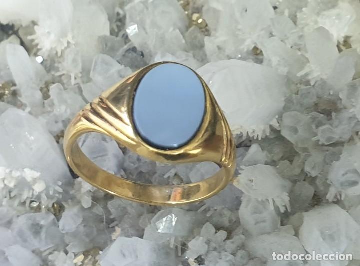 Joyeria: Anillo. Sello en oro 18k y agata bicolor - Foto 2