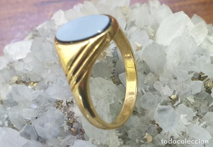 Joyeria: Anillo. Sello en oro 18k y agata bicolor - Foto 4