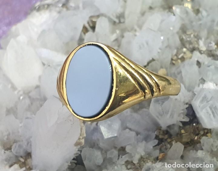 Joyeria: Anillo. Sello en oro 18k y agata bicolor - Foto 5