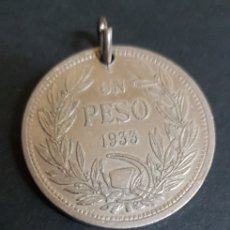 Joyeria: #630 COLGANTE MONEDA DE UN PESO DE REPUBLICA DE CHILE 1933