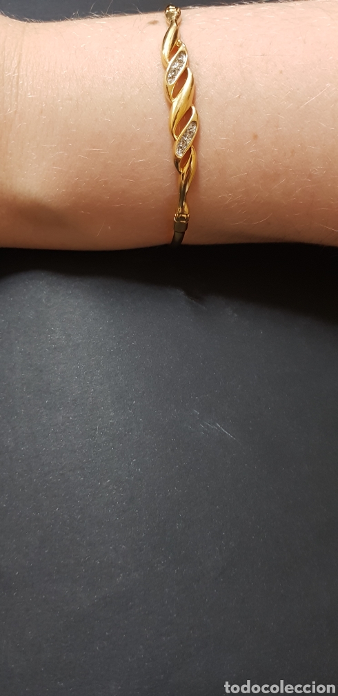 Joyeria: #436 PULSERA R&Iacute;GIDA BA&Ntilde;ADA EN ORO - Foto 1