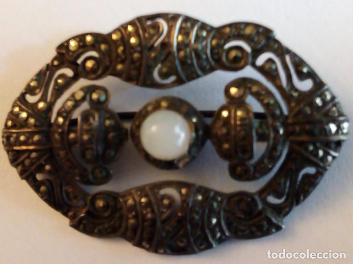 Joyeria: Broche en plata de ley con contraste estrella, marquesitas y perla. - Foto 3 - 191257590