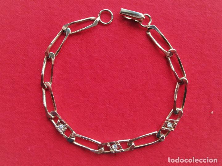 Joyeria: PULSERA CHAPADO EN ORO CON CIRCONITAS INCRUSTADAS - SIN ESTRENAR - Foto 2