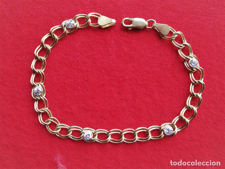 Joyeria: PULSERA CHAPADO EN ORO CON CIRCONITAS INCRUSTADAS - SIN ESTRENAR - Foto 1