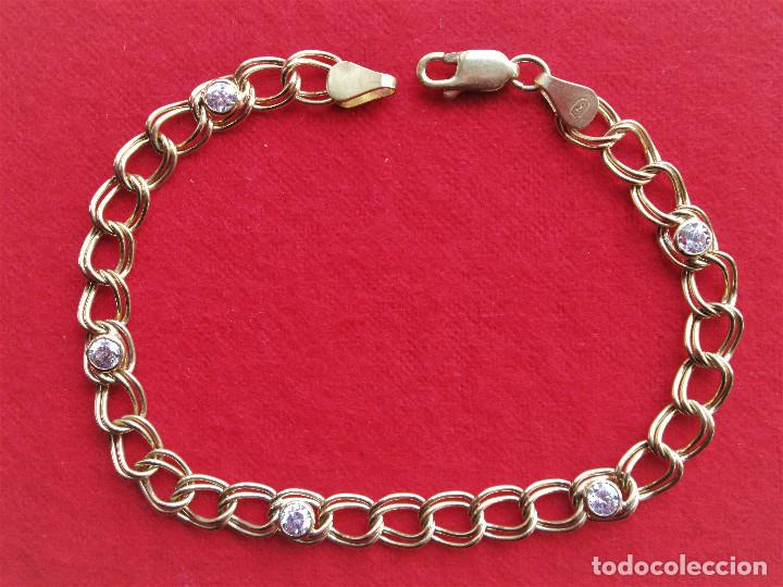 Joyeria: PULSERA CHAPADO EN ORO CON CIRCONITAS INCRUSTADAS - SIN ESTRENAR - Foto 2