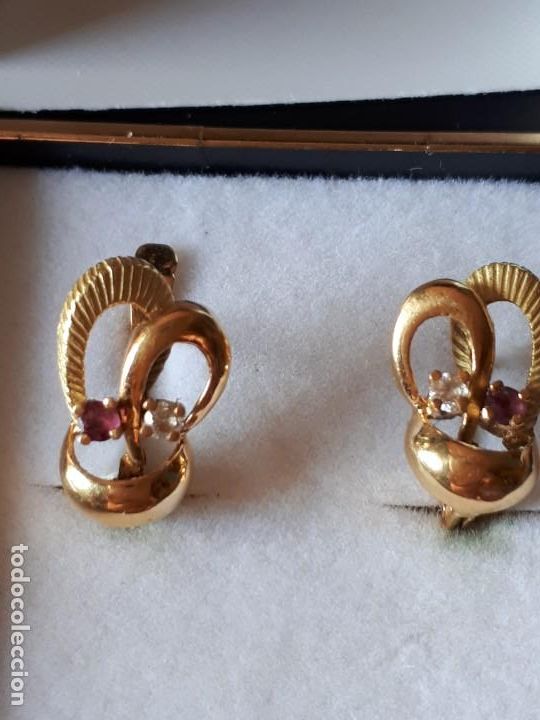Joyeria: JUEGO DE PENDIENTES Y SORTIJA ORO 18 KT - Foto 2