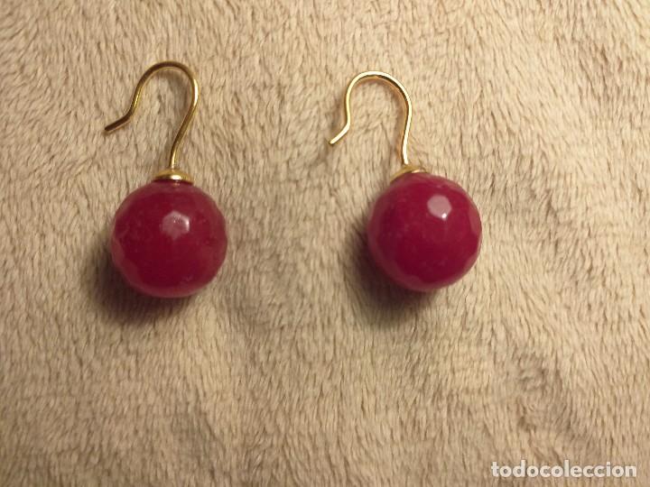 Joyeria: Pendientes de &aacute;gata roja facetada - Foto 1