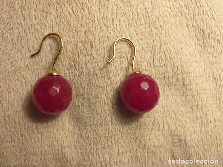 Joyeria: Pendientes de &aacute;gata roja facetada - Foto 2