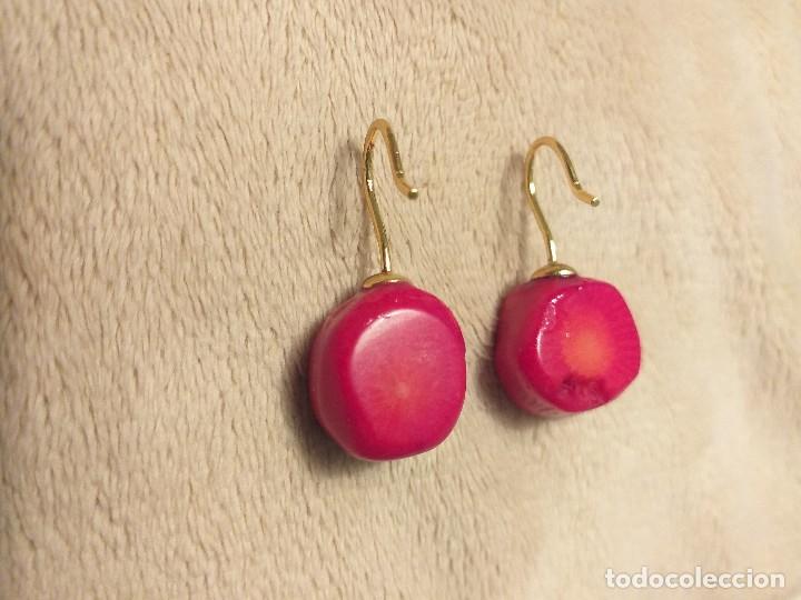 Joyeria: Pendientes de coral rojo bamb&uacute; - Foto 1