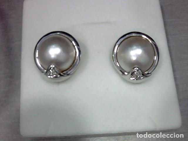Joyeria: juego de anillo y pendientes oro blanco y perlas - Foto 6