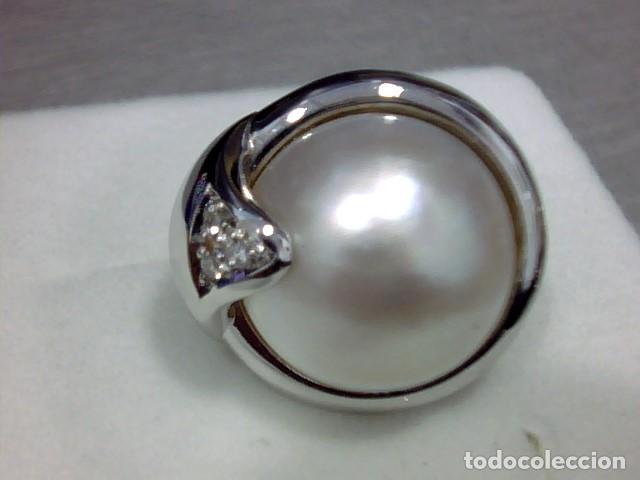 Joyeria: juego de anillo y pendientes oro blanco y perlas - Foto 8