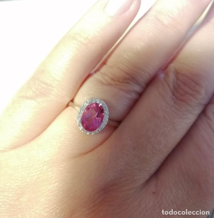 Joyeria: Anillo con Topacio Rosa natural y Plata de Ley - Foto 5