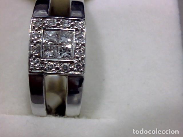 Joyeria: anillo oro blanco 18 kts y diamantes - Foto 4