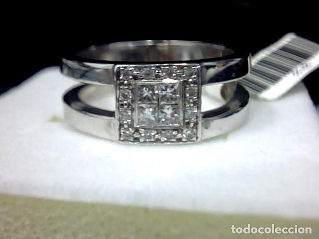 Joyeria: anillo oro blanco 18 kts y diamantes - Foto 5