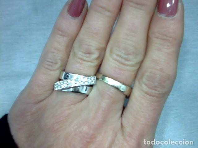 Joyeria: anillo oro blanco 18 kts y diamantes - Foto 2