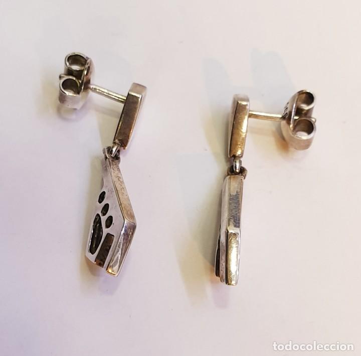 Joyeria: Pendientes esmeralda y plata 950 - Foto 3